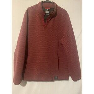 Gerry Snap Pullover Men XXL 2XL Burgundy Ribbed  Jacket Sweater Long Sleeve